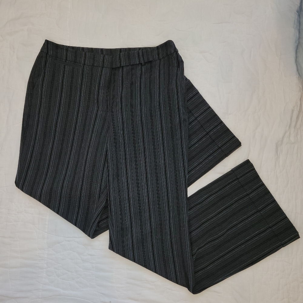 Grey striped New York & Co dress pants (size 12 TALL).